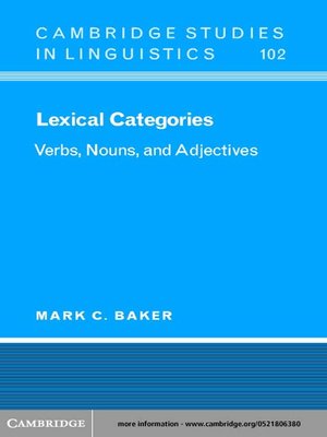 cover image of Lexical Categories